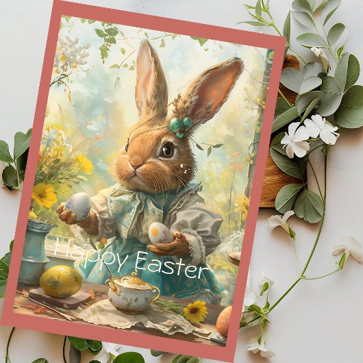 Cute Bunny Easter Eggs Feiertagskarte