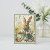 Cute Bunny Easter Eggs  Feiertagspostkarte (Stehend Vorderseite)