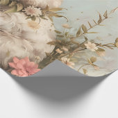 Cute Bunny Eggs Flowers Easter  Geschenkpapier (Ecke)