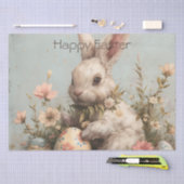 Cute Bunny Eggs Flowers Easter  Seidenpapier (Handwerk)