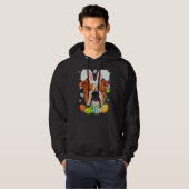 Cute Bunny English Bulldog Dog Head & Easter Egg E Hoodie (Vorne ganz)