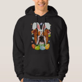 Cute Bunny English Bulldog Dog Head & Easter Egg E Hoodie (Vorderseite)