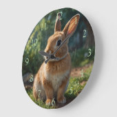 Cute Bunny English cottage garden Easter Große Wanduhr (Winkel)