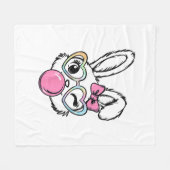 Cute Bunny Face Bubblegum Glasses Pink Coquette Bo Fleecedecke (Vorderseite (Horizontal))