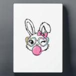Cute Bunny Face Bubblegum Glasses Pink Coquette Bo Fotoplatte<br><div class="desc">Cute Bunny Face Bubblegum Glasses Pink Coquette Bow Easter T-Shirt</div>