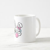 Cute Bunny Face Bubblegum Glasses Pink Coquette Bo Kaffeetasse (VorderseiteRechts)
