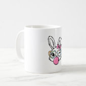Cute Bunny Face Bubblegum Glasses Pink Coquette Bo Kaffeetasse (Vorderseite Links)