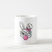 Cute Bunny Face Bubblegum Glasses Pink Coquette Bo Kaffeetasse (Mittel)