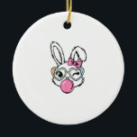 Cute Bunny Face Bubblegum Glasses Pink Coquette Bo Keramik Ornament<br><div class="desc">Cute Bunny Face Bubblegum Glasses Pink Coquette Bow Easter T-Shirt</div>