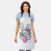 Cute Bunny Face Bubblegum Glasses Pink Coquette Bo Schürze (Getragen)