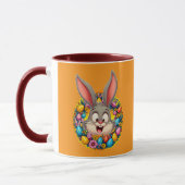 Cute Bunny Face – Easter Wreath Style caneca Tasse (Links)