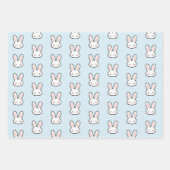 Cute Bunny Face Rabbit Pattern Geschenkpapier Set (Vorderseite)