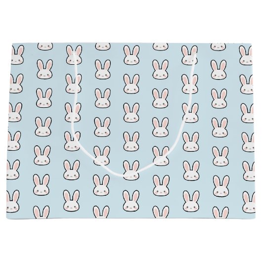 Cute Bunny Face Rabbit Pattern Große Geschenktüte (Vorderseite)