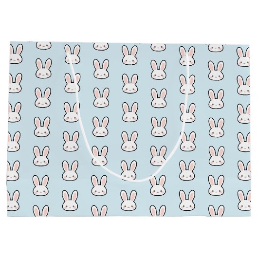 Cute Bunny Face Rabbit Pattern Große Geschenktüte (Rückseite)