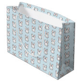 Cute Bunny Face Rabbit Pattern Große Geschenktüte (Rückseite Schrägansicht)