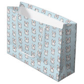 Cute Bunny Face Rabbit Pattern Große Geschenktüte (Vorderseite Schrägansicht)