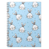 Cute Bunny Face Seamless Pattern Notizblock (Vorderseite)