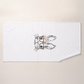 Cute Bunny Face Shirt Leopard Print Glasses EASTER Badehandtuch (Badehandtuch)