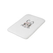 Cute Bunny Face Shirt Leopard Print Glasses EASTER Badematte (Schrägansicht)