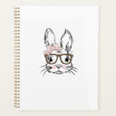 Cute Bunny Face Shirt Leopard Print Glasses EASTER Planer (Vorderseite)
