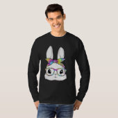 Cute Bunny Face Tie Dye Glasses Easter Day T-Shirt (Vorne ganz)
