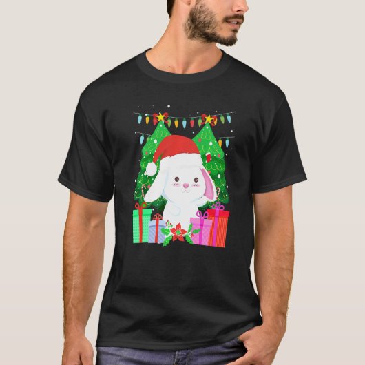 Cute bunny fir tree Christmas T-Shirt (Vorderseite)