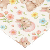 Cute Bunny Floral Spring Pattern Kurzer Tischläufer (Ecke)