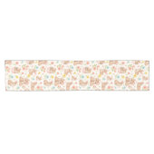 Cute Bunny Floral Spring Pattern Kurzer Tischläufer (Horizontal)