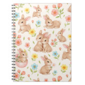 Cute Bunny Floral Spring Pattern Notizblock (Vorderseite)