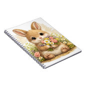 Cute Bunny Flower Bouquet Kawaii Notebook Notizblock (Rechte Seite)