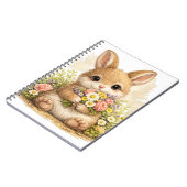 Cute Bunny Flower Bouquet Kawaii Notebook Notizblock (Linke Seite)