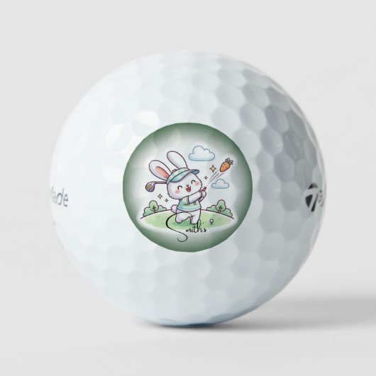 Cute Bunny Golfer Desingn Golfball (Vorderseite)