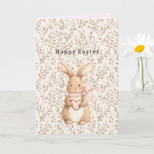 Cute Bunny Heart Bow Love Karte (Kleine Pflanze)