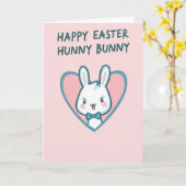 Cute Bunny Heart Greeting Card Karte (Gelbe Blume)