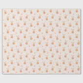 Cute Bunny Heart Pattern on Soft Blush Geschenkpapier (Flach)