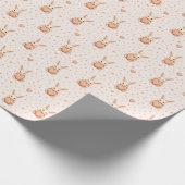 Cute Bunny Heart Pattern on Soft Blush Geschenkpapier (Ecke)