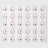 Cute Bunny Holding Heart | Romantic Design Geschenkpapier (Flach)
