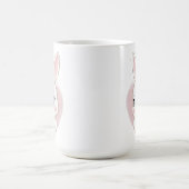 Cute Bunny Holding Heart | Romantic Design Kaffeetasse (Mittel)