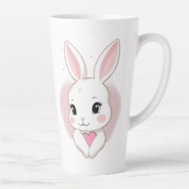 Cute Bunny Holding Heart | Romantic Design Milchtasse
