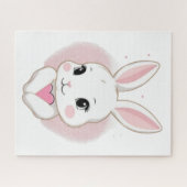 Cute Bunny Holding Heart | Romantic Design Puzzle (Horizontal)