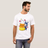 Cute Bunny Hugging Candy Corn T-Shirt (Vorne ganz)