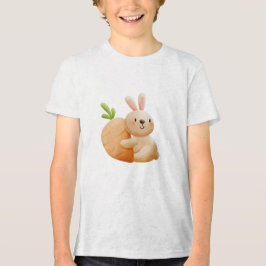 Cute Bunny Hugging Carrot Tri-Blend Shirt