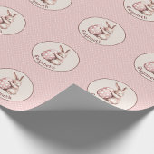 Cute Bunny Hugging Polka Dot Egg Monogram Geschenkpapier
