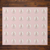 Cute Bunny Hugging Polka Dot Egg Monogram Geschenkpapier