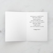 Cute Bunny in Yellow w/ Happy Easter Basket Karte (Innenseite)