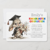 Cute Bunny Kindergarten Graduation Invitation Einladung (Vorderseite)