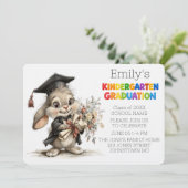 Cute Bunny Kindergarten Graduation Invitation Einladung (Stehend Vorderseite)