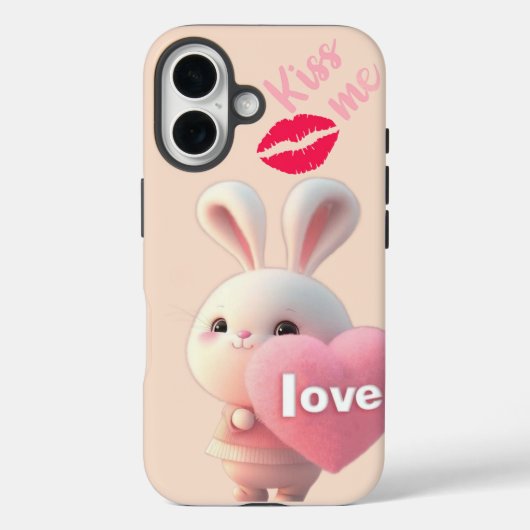 “Cute Bunny Love – Kiss Me  Case-Mate iPhone Hülle (Rückseite)
