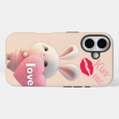 “Cute Bunny Love – Kiss Me  Case-Mate iPhone Hülle (Rückseite (Horizontal))