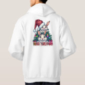 Cute Bunny Merry Christmas – Holiday Rabbit Hoodie (Rückseite)